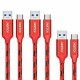 CABLE USB A TIPO C 90 GRADOS 2 MT ROJO